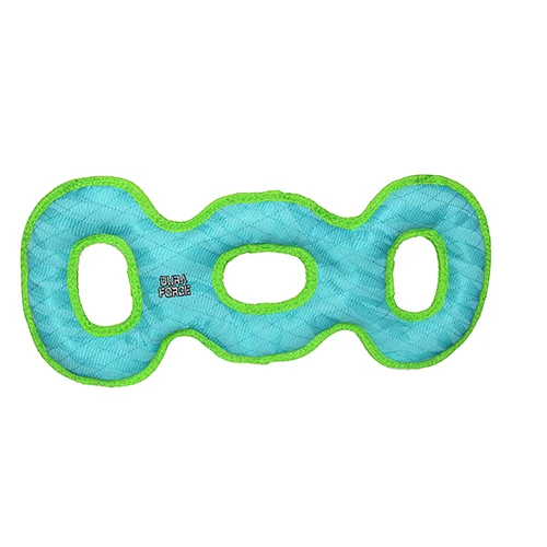 Tuffy Duraforce 3 Way Tug Tough Dog Toy, Blue/Green