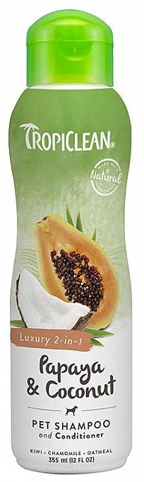 TROPICLEAN Şampon şi Balsam pentru câini Luxury, Papaya & Coconut, 355ml