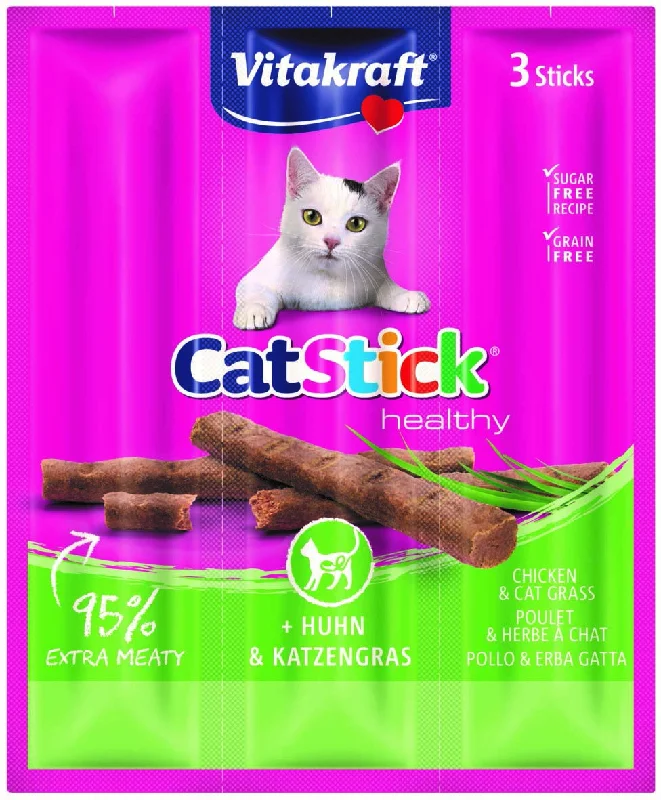 VITAKRAFT Cat Stick, štapići s piletinom i mačjom travom, 3 kom/18 g